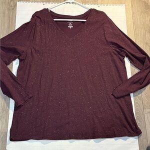 Women's Burgundy Glitter Top size 0X